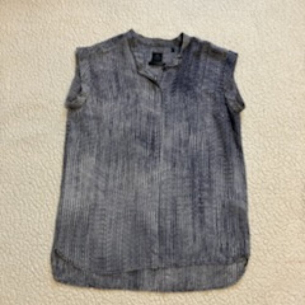 Sleeveless V-Neck Ribbed Tank Top - Gray